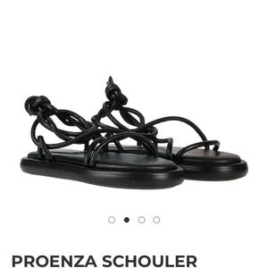 Proenza Schouler Black Strappy Sandals Gladiator Style